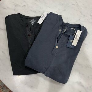 J. Crew Men's M Henley T shirt set of 2